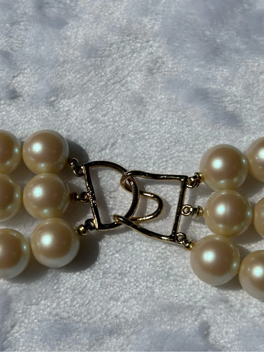 Monet Triple Strand Faux Pearl Necklace - Picture 7 of 9